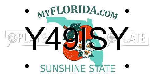 Y49ISY Florida License Plate
