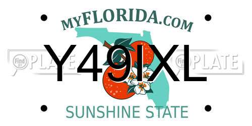 Y49IXL Florida License Plate
