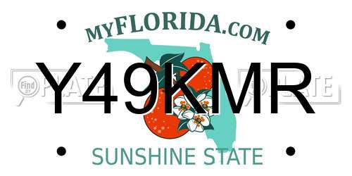 Y49KMR Florida License Plate