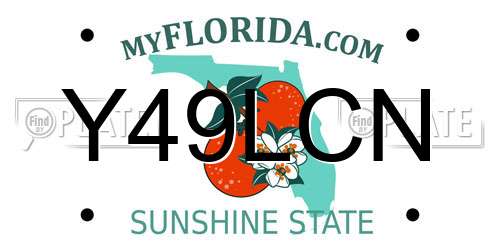 Y49LCN Florida License Plate