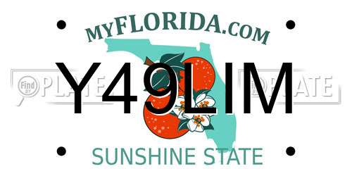 Y49LIM Florida License Plate