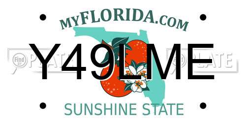 Y49LME Florida License Plate