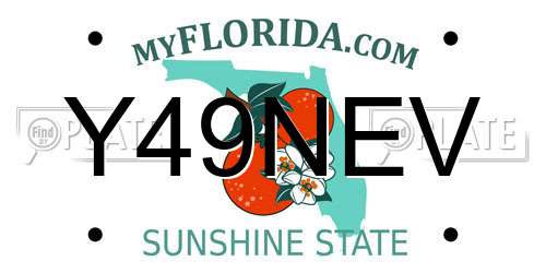 Y49NEV Florida License Plate