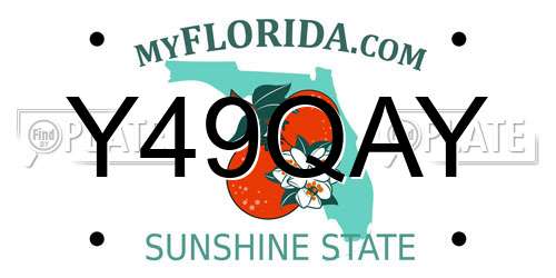 Y49QAY Florida License Plate
