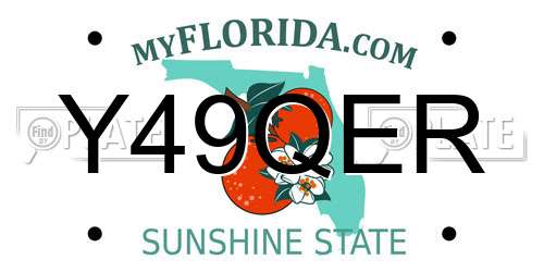Y49QER Florida License Plate