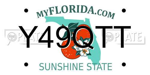 Y49QTT Florida License Plate