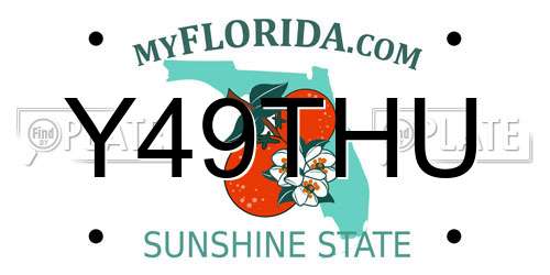 Y49THU Florida License Plate
