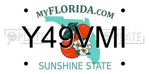 Y49VMI Florida License Plate