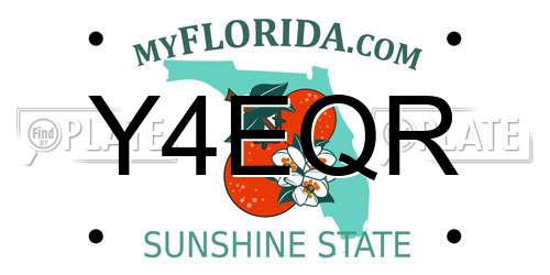 Y4EQR Florida License Plate