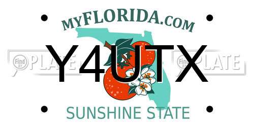 Y4UTX Florida License Plate