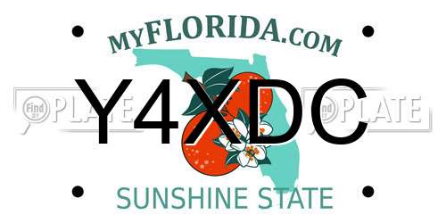Y4XDC Florida License Plate