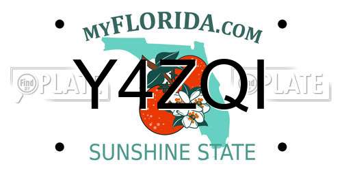 Y4ZQI Florida License Plate