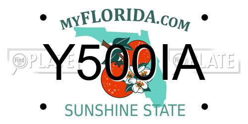 Y500IA Florida License Plate