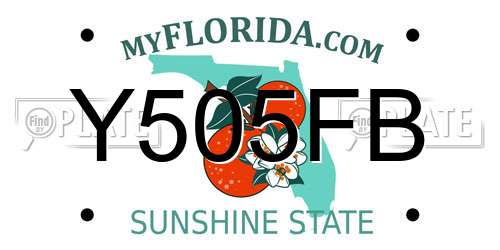 Y505FB Florida License Plate