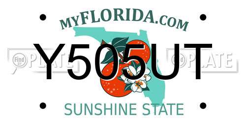Y505UT Florida License Plate
