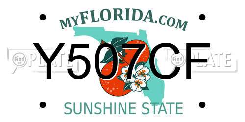 Y507CF Florida License Plate