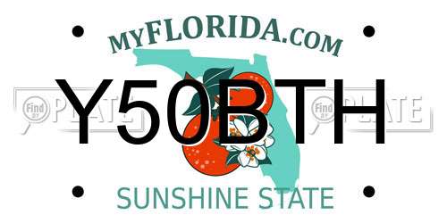 Y50BTH Florida License Plate