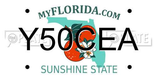 Y50CEA Florida License Plate