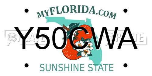 Y50CWA Florida License Plate