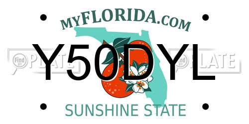 Y50DYL Florida License Plate