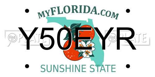 Y50EYR Florida License Plate