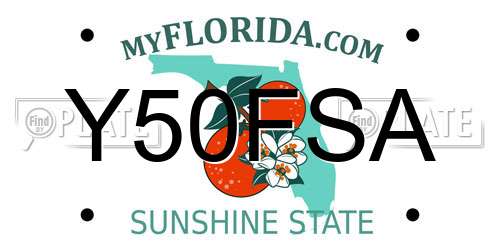 Y50FSA Florida License Plate