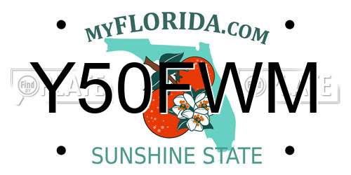 Y50FWM Florida License Plate