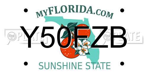 Y50FZB Florida License Plate