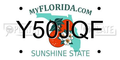 Y50JQF Florida License Plate