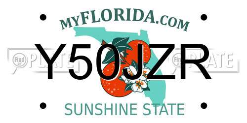 Y50JZR Florida License Plate