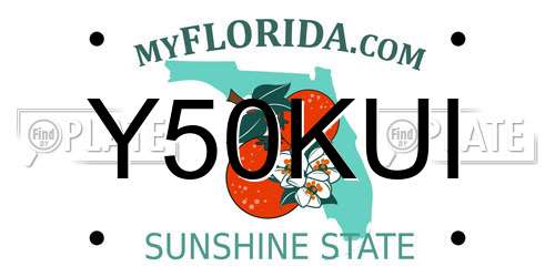 Y50KUI Florida License Plate