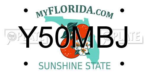 Y50MBJ Florida License Plate