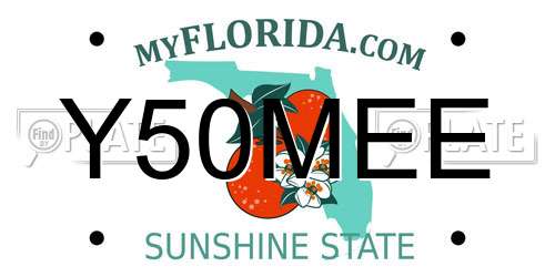Y50MEE Florida License Plate