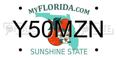 Y50MZN Florida License Plate