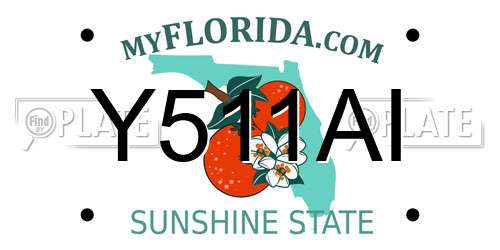 Y511AI Florida License Plate