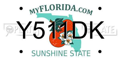 Y511DK Florida License Plate