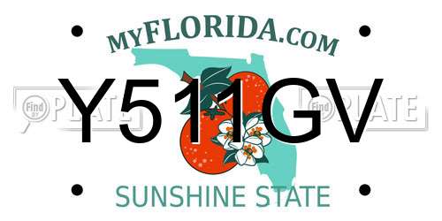Y511GV Florida License Plate