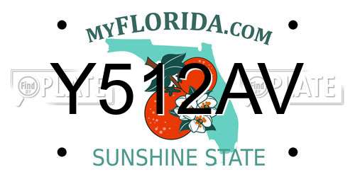 Y512AV Florida License Plate