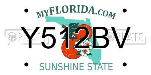 Y512BV Florida License Plate
