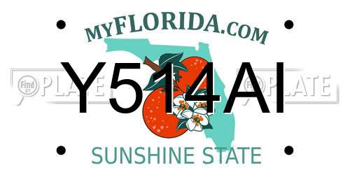 Y514AI Florida License Plate