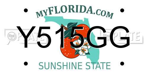 Y515GG Florida License Plate