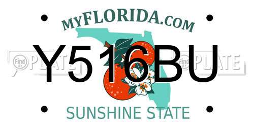 Y516BU Florida License Plate