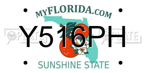 Y516PH Florida License Plate