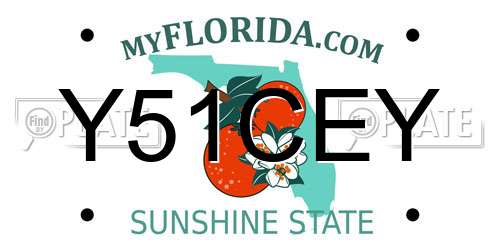 Y51CEY Florida License Plate