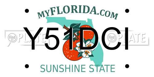 Y51DCI Florida License Plate