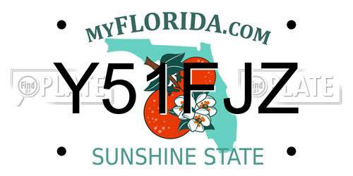 Y51FJZ Florida License Plate