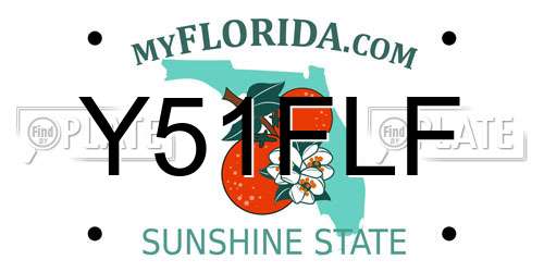 Y51FLF Florida License Plate