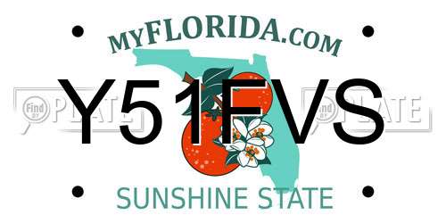 Y51FVS Florida License Plate