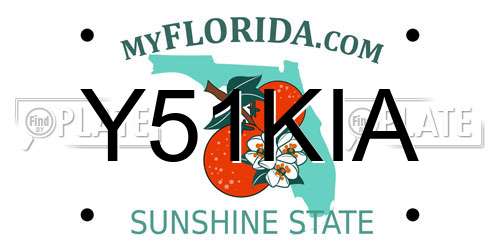 Y51KIA Florida License Plate