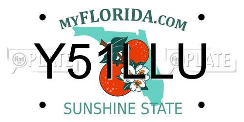Y51LLU Florida License Plate